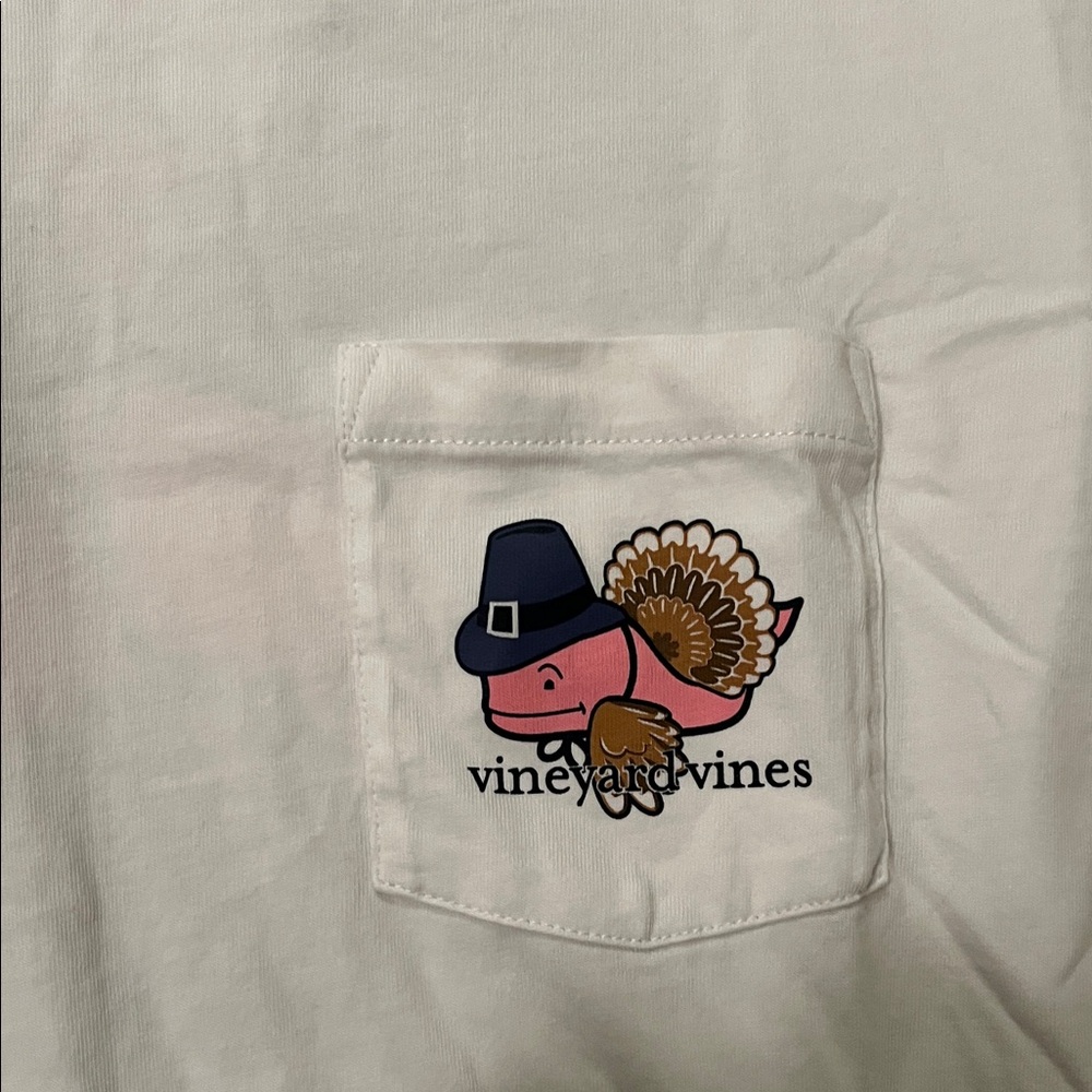 Vineyard Vines Cream Tee with Turkey Graphic - 2016